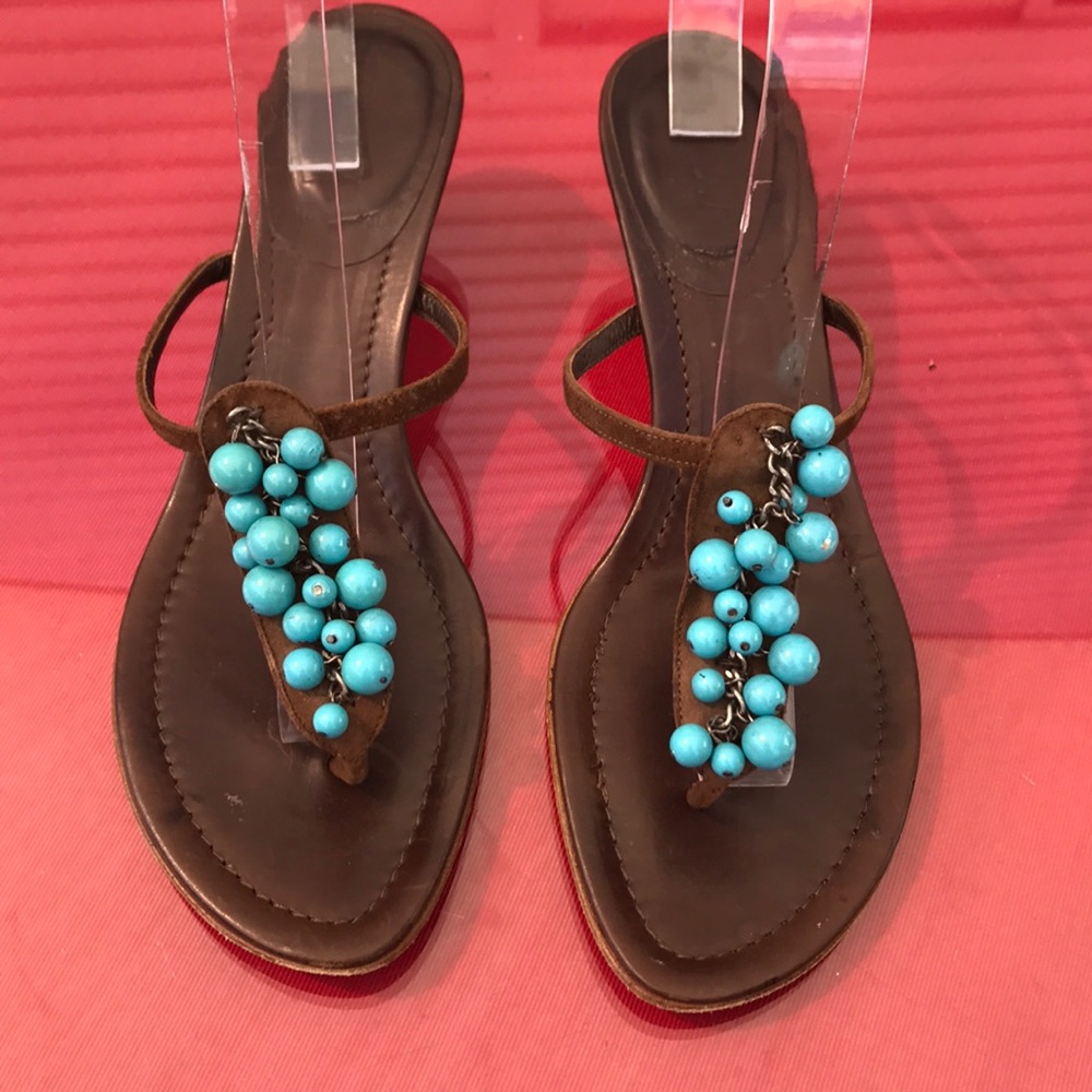 J crew amazing beaded sandals made in Italy 🇮🇹 - Picture 3 of 7